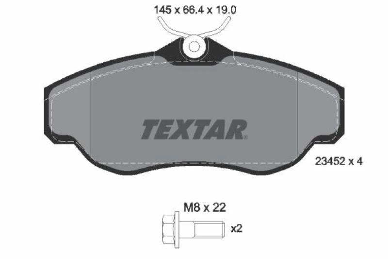 Image of Brake pad set TEXTAR 2345201