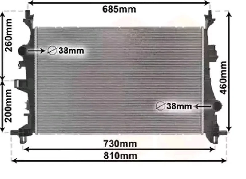 Image of VAN WEZEL 17012701 Engine radiator Aluminium, Brazed cooling fins Radiator,engine cooling (470)