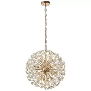 image of Luminosa Salisbury Ceiling Pendant 50cm Sphere 12 Light G9 French Gold, Crystal