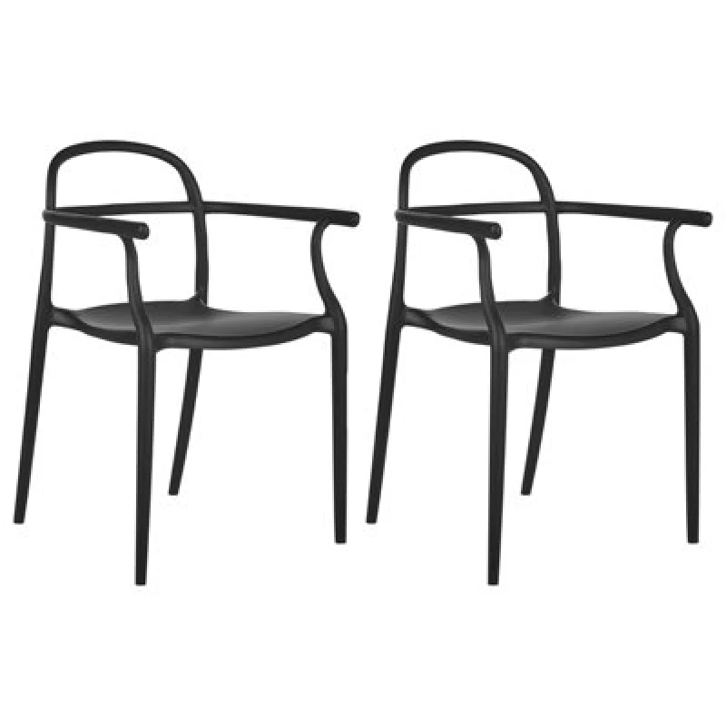 Image of Beliani Set Of 2 Garden Chairs Vidor Black