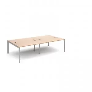 Image of Connex double back to back desks 2800mm x 1600mm - silver frame and
