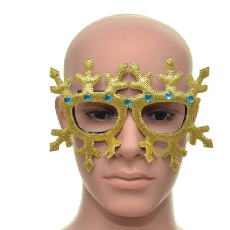 Image of Shatchi Novelty Glitter Gold Snowflake Christmas Glasses Christmas Party Props