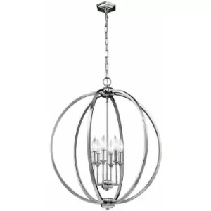 Image of Loops - 6 Bulb Ceiling Pendant Light Fitting Highly Polished Nickel LED E14 60W