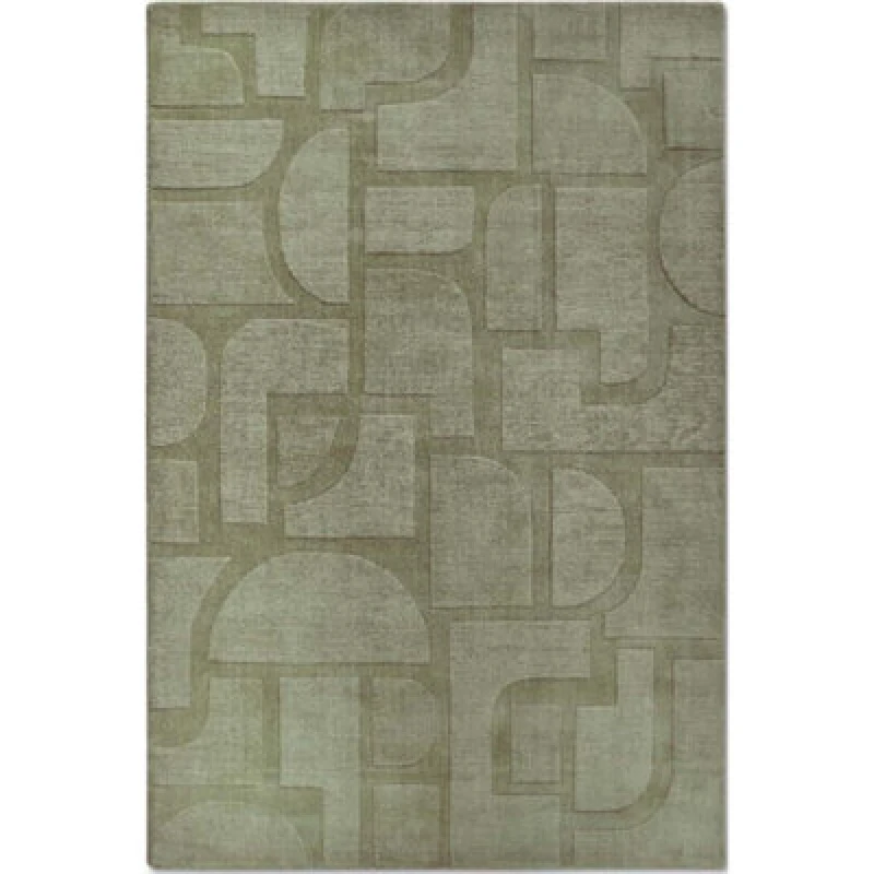 Image of The Rugs Villeroy & Boch 1906 Wool Rug Alexis Soft Handwoven Geometric Design In Green