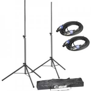 image of PA speaker stand set Telescopic, Height-adjustable 1 Set