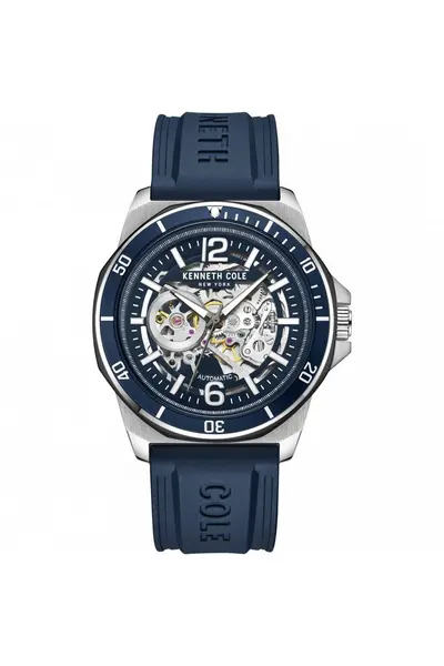 image of Kenneth Cole Automatic Stainless Steel Fashion Analogue Watch - Kcwgr0013502 Blue