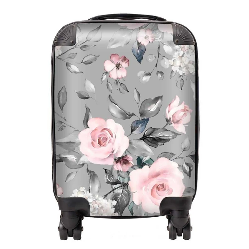 Image of Warren Reed - Designer Dusty Pink Roses Suitcase Size: Large Pink Unisex Large