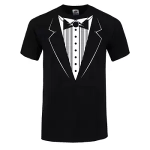 image of Grindstore Mens Tuxedo Design T-Shirt (M) (Black)