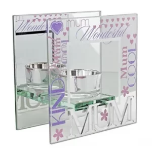 image of Celebrations Mirrored Glass Mum Tealight Holder