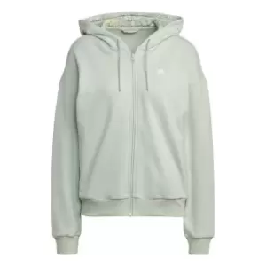 Image of adidas Essentials Multi-Colored Logo Full-Zip Loose Fit H - Linen Green / Green Oxide / Wh