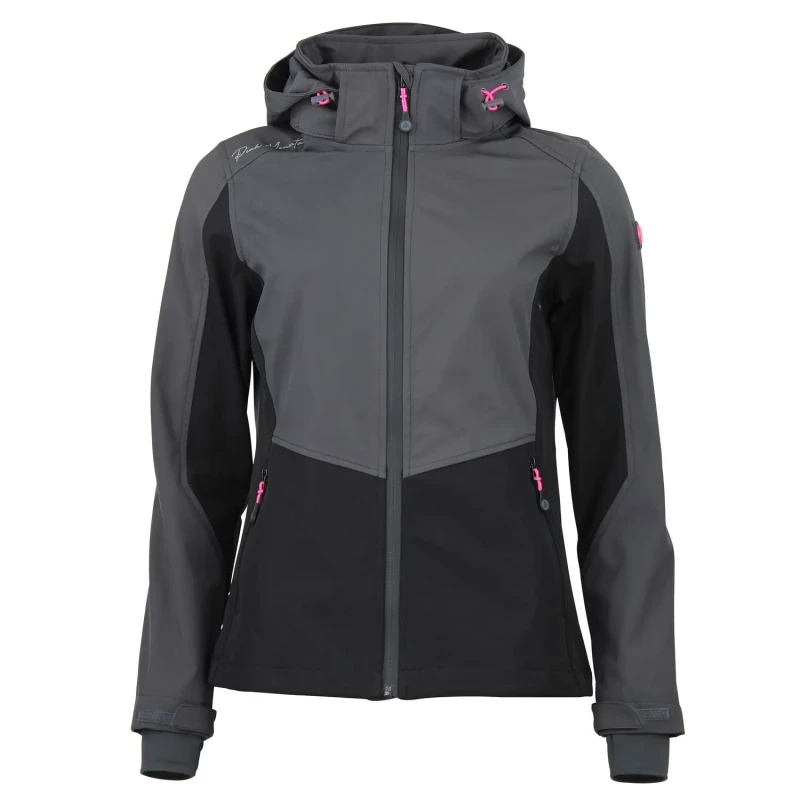 Image of Mesh womens zip-up hooded jacket Peak Mountain Softshell Gris Female 2XL