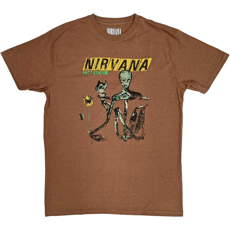 Image of Nirvana Nirvana Men Incesticide Album T-Shirt in Brown Size: Medium Brown M Male 5063377347999