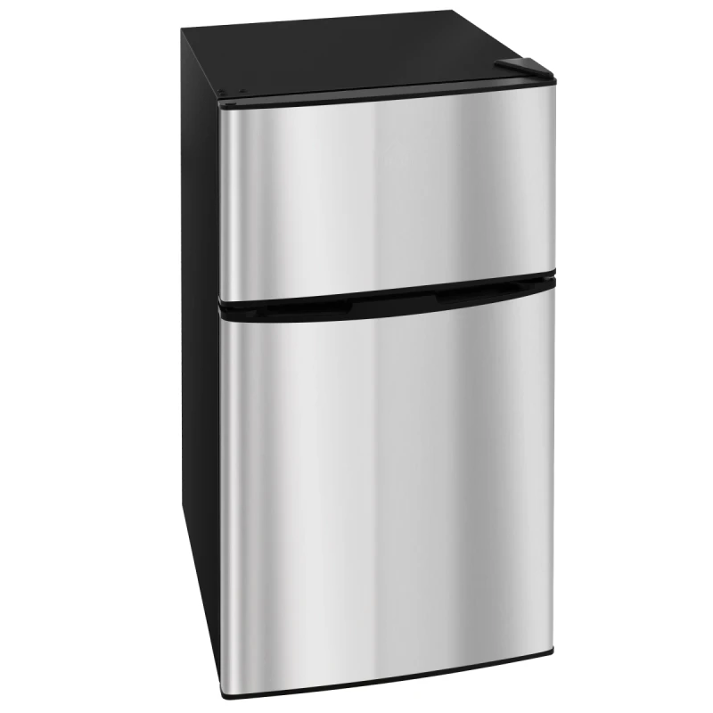 Image of HOMCOM HOMCOM Small Fridge Freezer with 5-Setting Thermostat, Inner Light - multi-colored