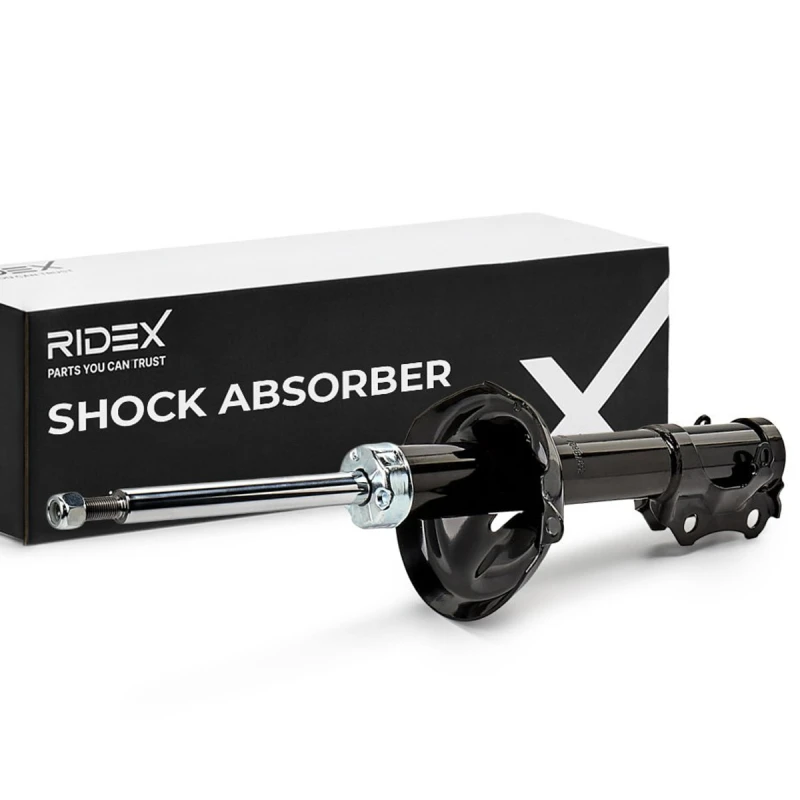 Image of RIDEX 854S0652 Shock absorber Front Axle, Gas Pressure, Twin-Tube, Suspension Strut, Bottom Clamp Shock Absorber (854)