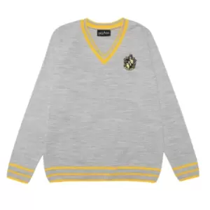 Image of Harry Potter Mens Hufflepuff House Knitted Jumper (XS) (Grey)