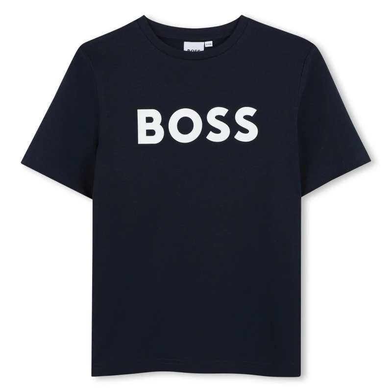 Image of Boss Boss Large Logo T-Shirt Juniors - Blue Blue 9 - 10 Years