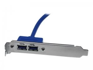 image of StarTech.com 2 Port USB 3.0 a Female Slot - Plate Adapter Uk