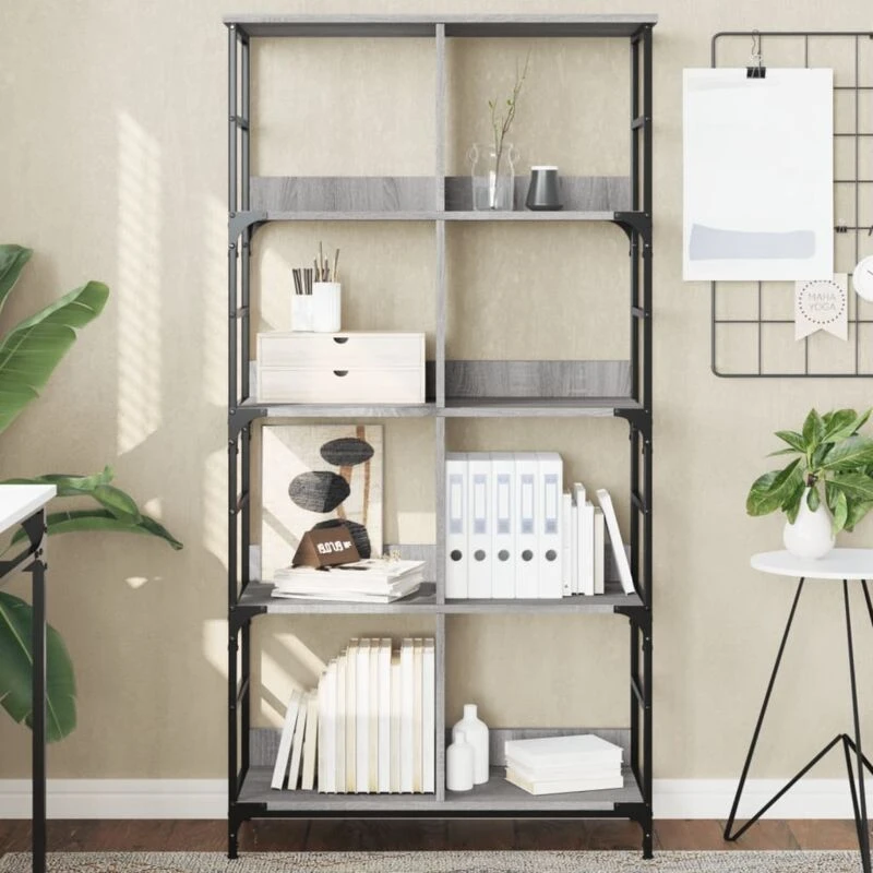 Image of VIDAXL Bookshelf Grey Sonoma 78.5x33x153cm Engineered Wood Vidaxl 835257