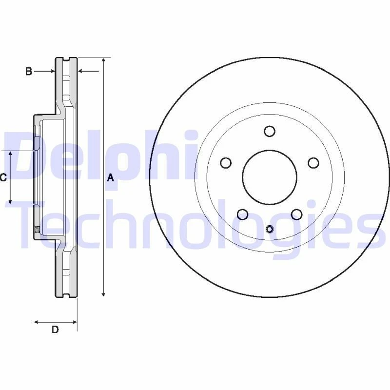 Image of DELPHI Brake disc DELPHI BG4713C