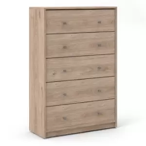 Image of Furniture To Go - May Chest of 5 Drawers in Jackson Hickory Oak - Oak