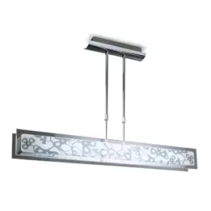 Image of Euphoria Linear Pendant 2 Light T5, Polished Chrome, Opal White Glass, NOT LED, CFL Compatible