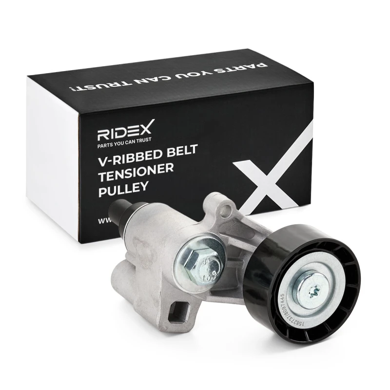 Image of RIDEX 310T0048 Tensioner Pulley with fastening material Tensioner Pulley,v-ribbed belt (310)