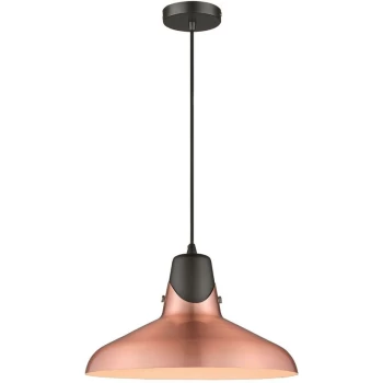 image of Spring Lighting - 1 Light Dome Ceiling Pendant Black, Copper, E27