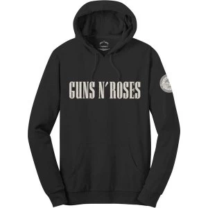Image of Guns N' Roses - Logo & Bullet Circle Mens Large Pullover Hoodie - Black