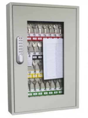 Image of Phoenix KC0403E Clear View Key Cabinet with Electronic Lock- 50 Key Hooks