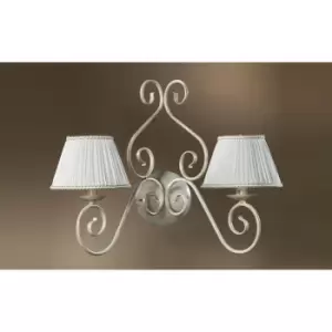 image of Vivienne 2 Light Wall Lamp With Shade, White