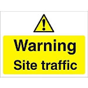 image of Warning Sign Site Traffic Fluted Board 45 x 60 cm