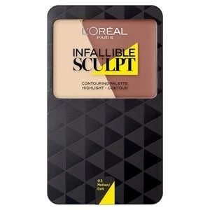 Image of LOreal Infallible Sculpt Contour Palette Medium/Dark 10g Brown