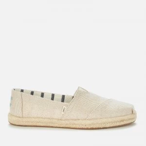 Image of TOMS Womens Pearlised Metallic Alpargata Espadrilles - Natural - UK 3