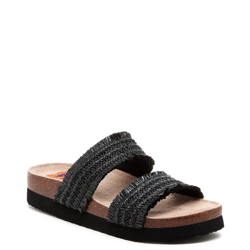 Image of (Black, 8 (Adults')) Rocket Dog Aruba Raffia Textile Womens Black Sandals