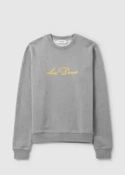 image of Les Deux Mens Cory Sweatshirt In Light Grey Melange