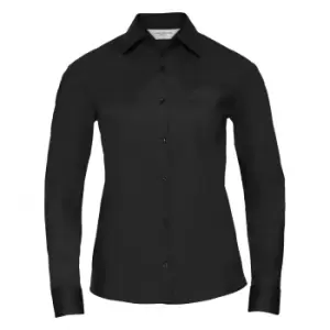 Image of Russell Collection Ladies/Womens Long Sleeve Shirt (4XL) (Black)