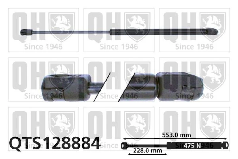 Image of QUINTON HAZELL Tailgate strut QUINTON HAZELL QTS128884