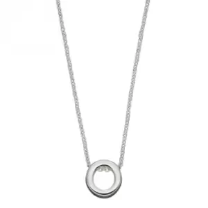 image of Initial O Plain Silver Initial Necklace N4442