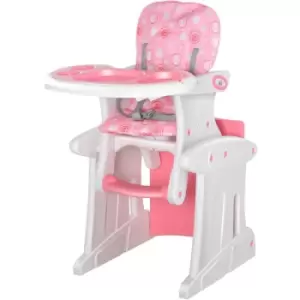 image of HOMCOM 3-in-1 Convertible Baby High Chair Booster Seat w/ Removable Tray Pink