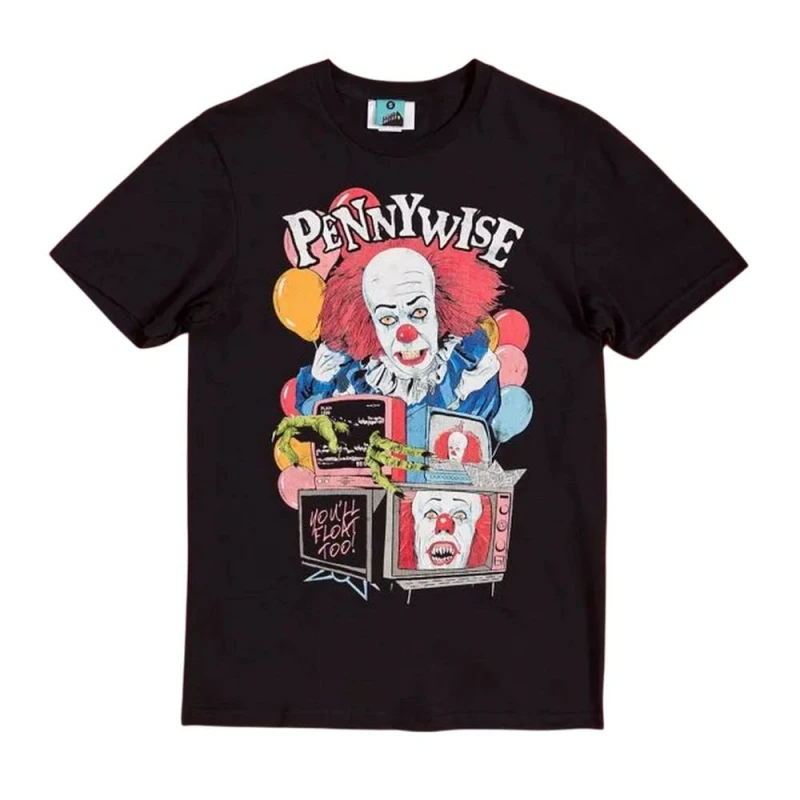 Image of IT Mens Pennywise Clown T-Shirt M in Black Size: Medium Black Male M