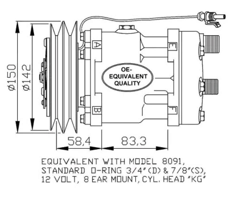 Image of NRF 32767 AC Compressor EASY FIT PAG 46, with PAG compressor oil, with gaskets/seals Compressor,air conditioning (447)