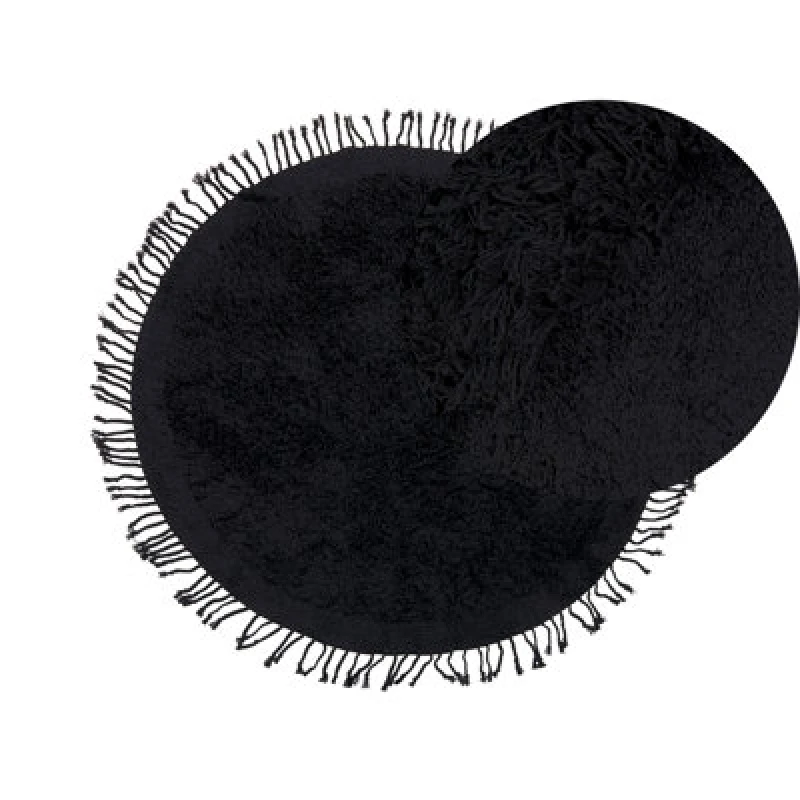 Image of Beliani Rug Bitlis Black 140 Cm Cotton