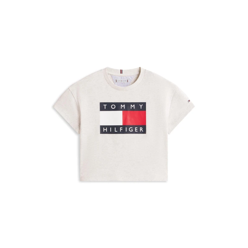 Image of Tommy Hilfiger Kids Heritage Cropped Crop Top Grey P01 female 8Y
