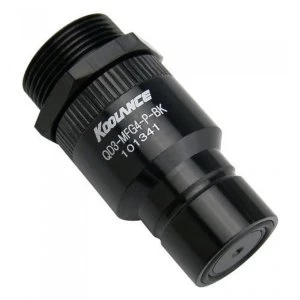 image of Koolance QD3 Male Quick Disconnect No Spill Coupling Panel Female Threaded G 14 BSPP Black