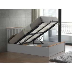 Image of Malmo Wooden Ottoman Pearl Grey King Size