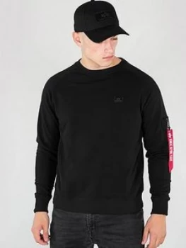 image of Alpha Industries X-Fit Tape Detail Sweat Top - Black