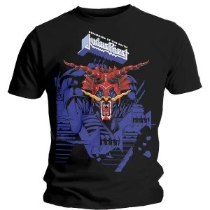 image of Judas Priest - Defenders Blue Unisex X-Large T-Shirt - Black