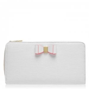 Image of Ted Baker Rouxi Bow Leather Zip Around Purse - ivory