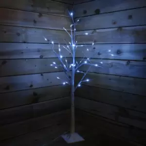 Image of Snowtime - 1.8m (6ft) Christmas Outdoor Birch Tree with 64 Ice White LEDs