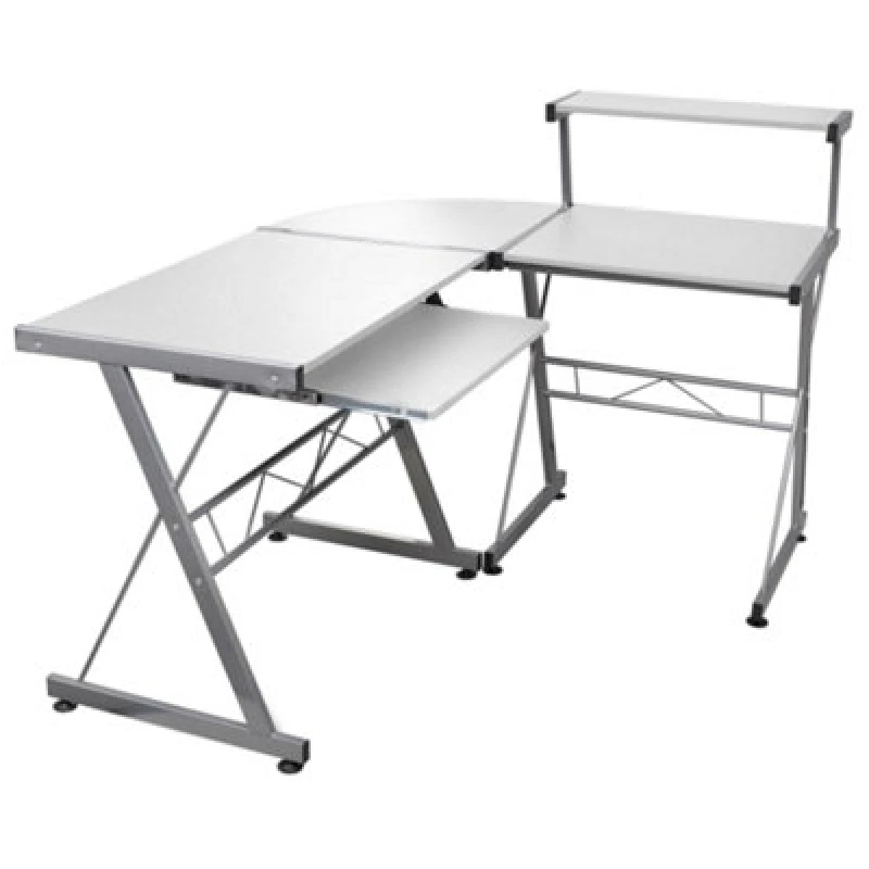 Image of Vidaxl Corner Computer Desk White 132X112X99cm Engineered Wood, White 20587